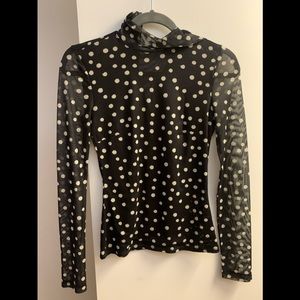 Polka dot turtle neck